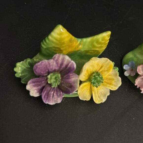 Coalport Place Card Holders Floral Vintage Bone China - Picture 3 of 11